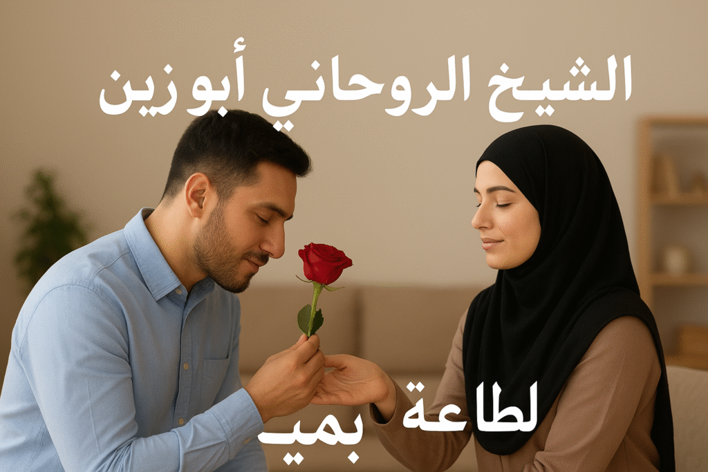 انشاء لي صورة رجل يبوس ايد زوجته ومكتوب على الصورة الشيخ الروحاني ابو زين لطاعة العمياء